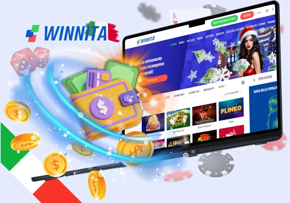 Sito web app mobile Winnita Casino interfaccia responsive design